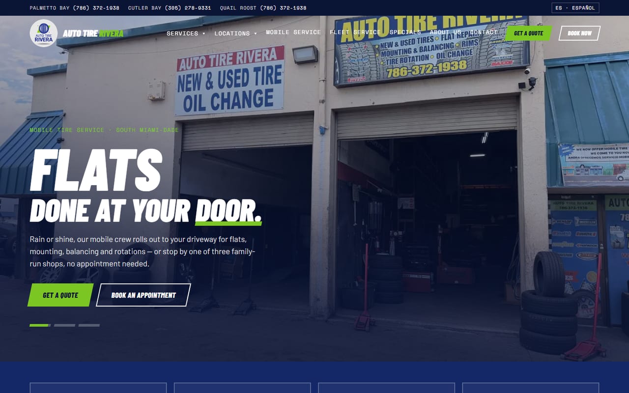 Auto Tire Rivera website, built by Biz2Net